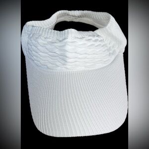 White Textured Visor Cap